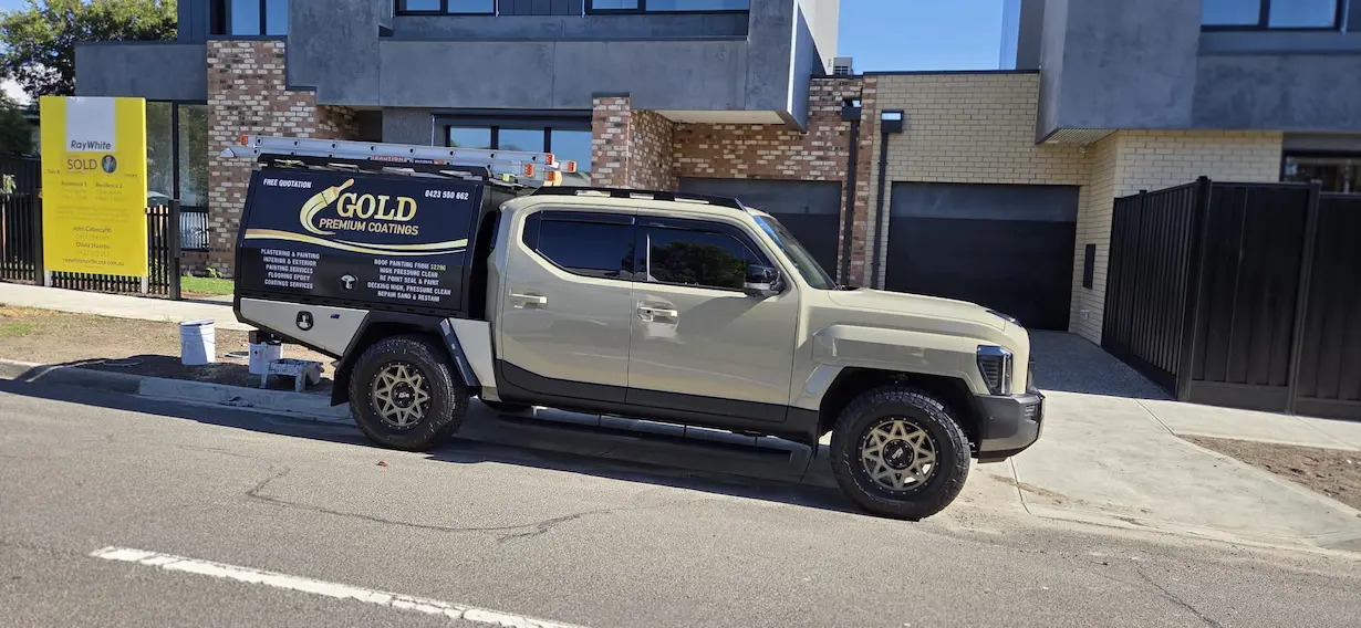 A van owned by Gold Premium Coatings, A professional Melbourne Painters